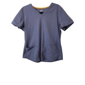 Scrubstar Blue Medical Scrub Top V Neck 2 Pocket Healthcare Uniform M